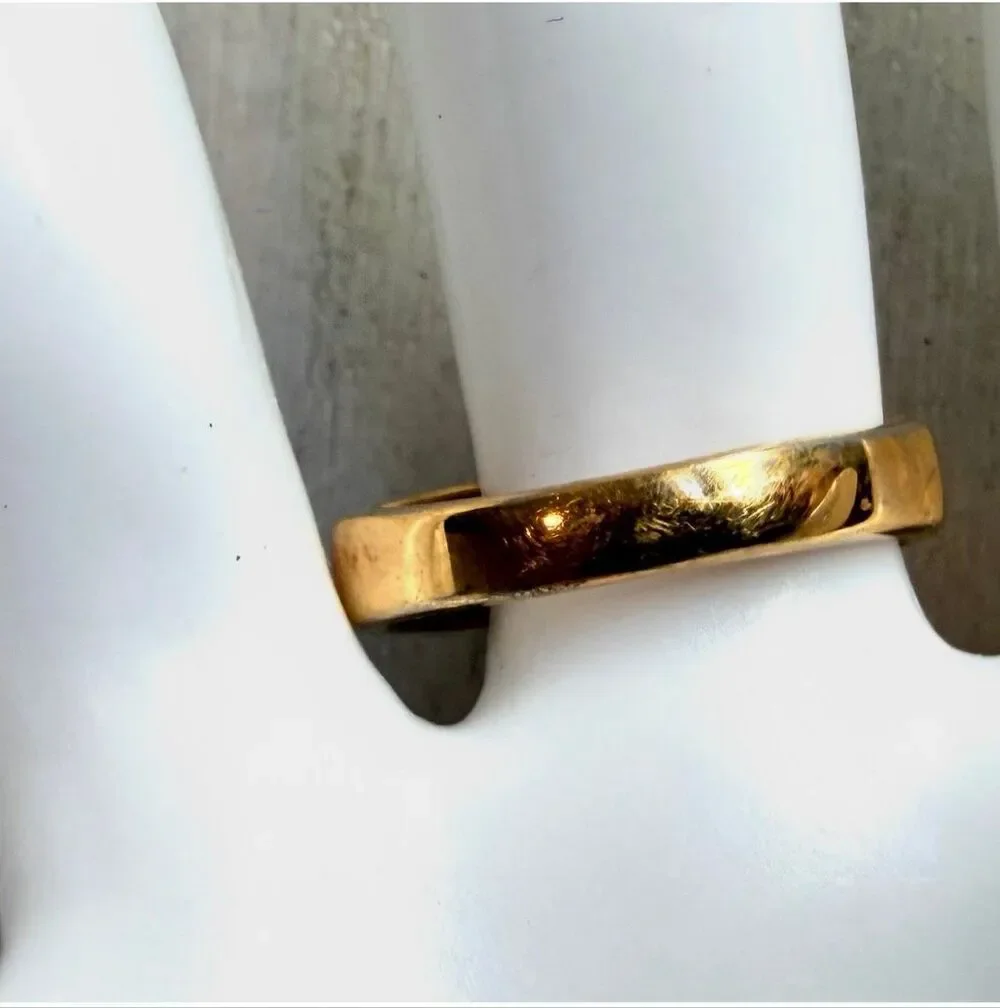 Gold Tone Pink Oval Statement Ring with Clear Accent Stones